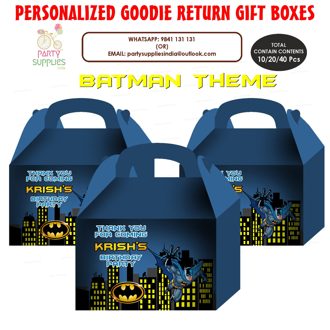 PSI Batman Theme Goodie Return Gift Boxes