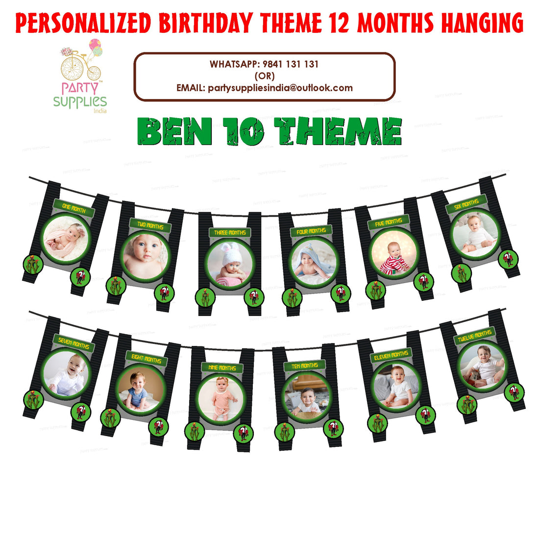PSI Ben 10 Theme 12 Months Photo Banner