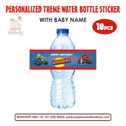 BLAZE AND THE MONSTER MACHINES THEME WATER BOTTLE STICKER