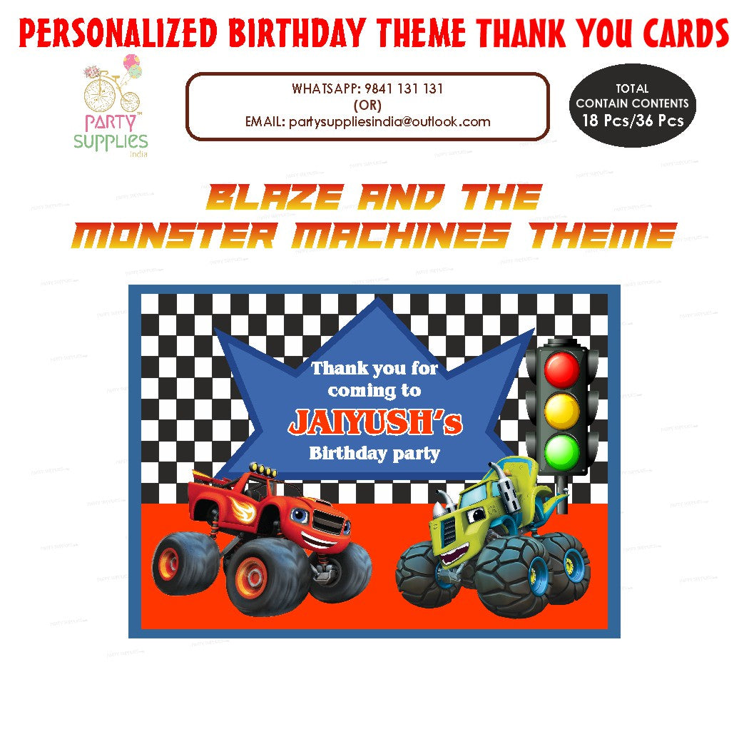 Blaze and the Monster Machines Thank You Card