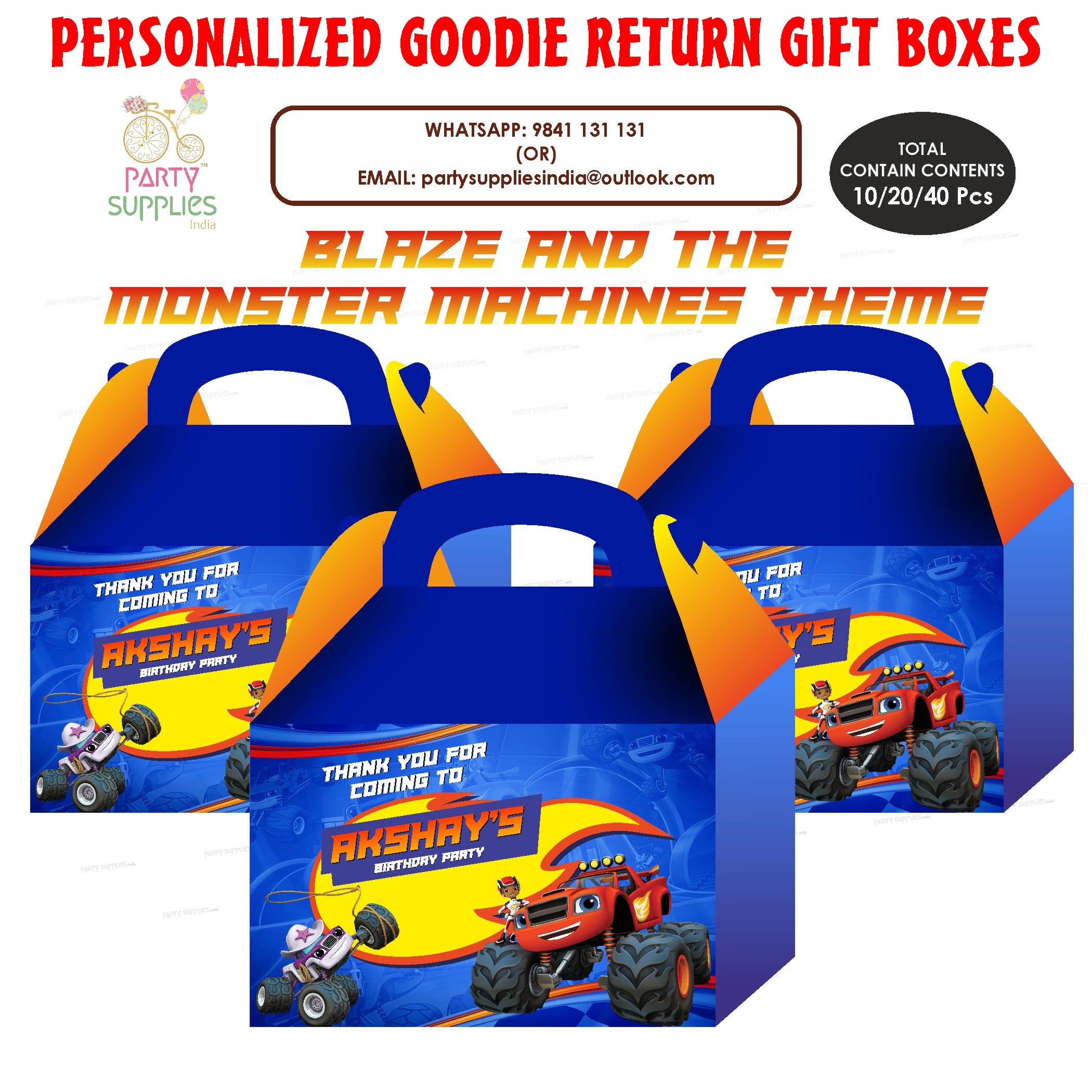 Blaze and the Monster theme Goodie Return Gift Boxes