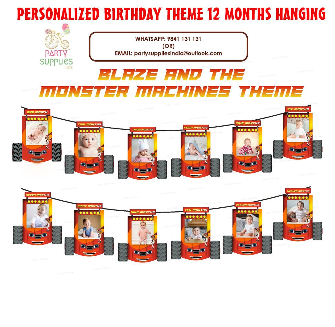 Blaze and the Monster Theme 12 Months Photo Banner