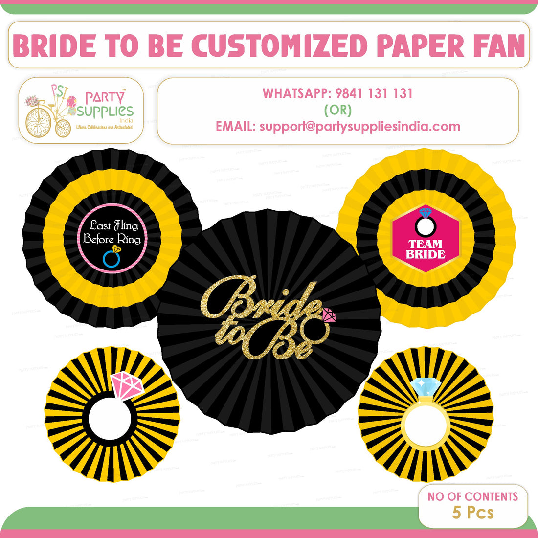 Bride to Be Theme Paper Fan