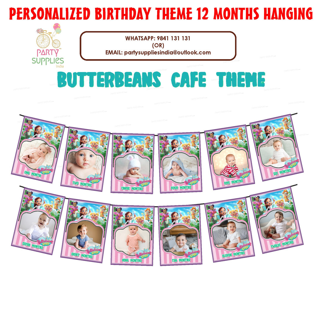 Butter Beans Theme 12 Months Photo Banner