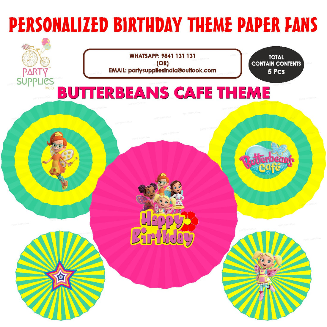 Butter Beans Theme Paper Fan