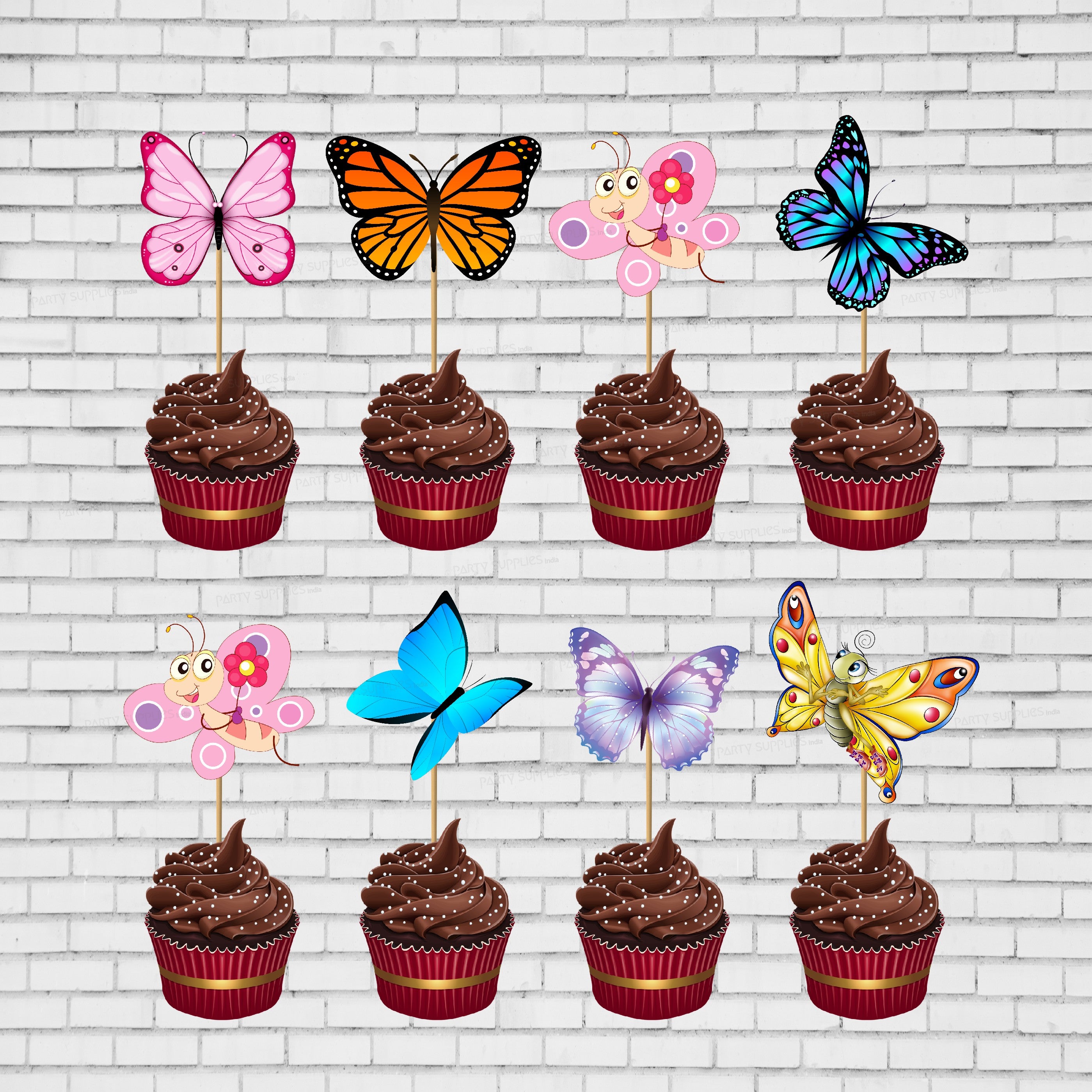 Butterfly Theme Cup Cake Topper