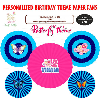 Butterfly  Theme Paper Fan