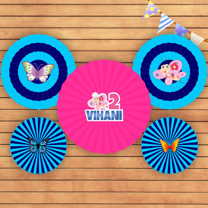 Butterfly  Theme Paper Fan