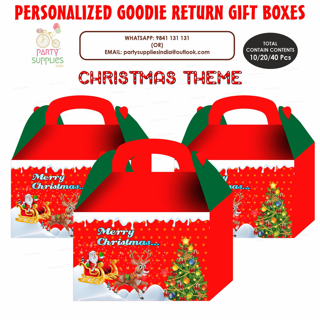 PSI Christmas Theme Goodie Return Gift Boxes