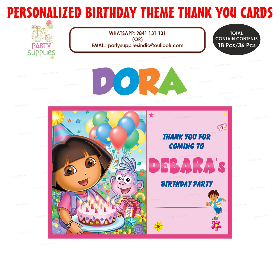 Dora the Explorer Thank You Card