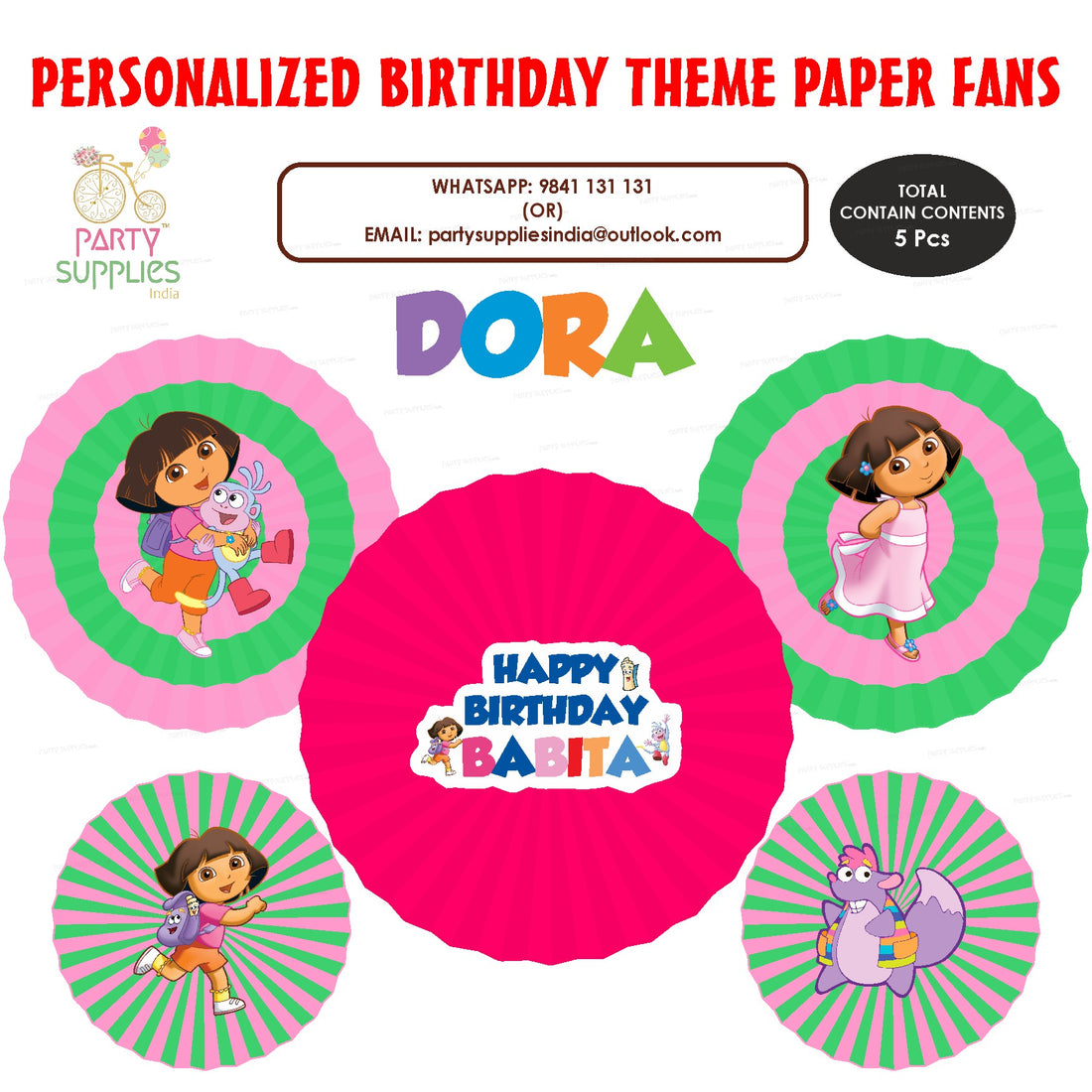 Dora the Explorer Paper Fan