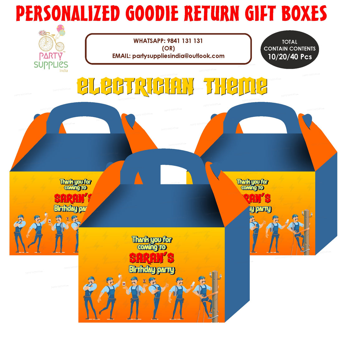 Electrician theme Goodie Return Gift Boxes