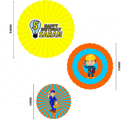 Electrician Theme Paper Fan