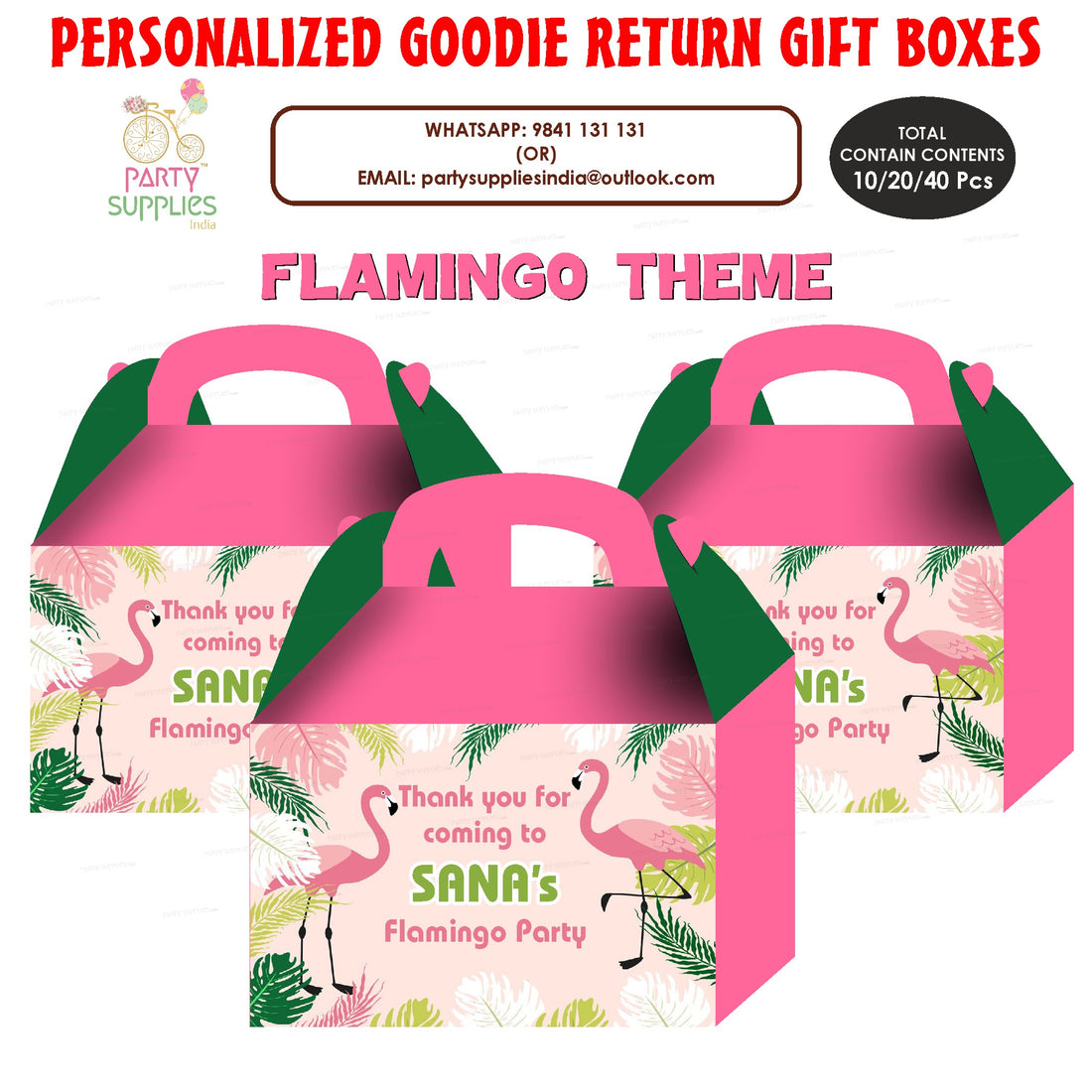 Flamingo theme Goodie Return Gift Boxes