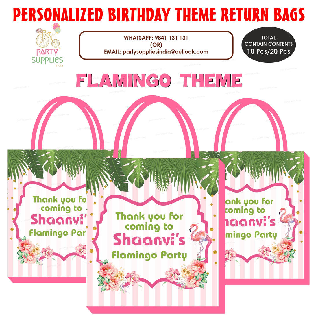 PSI Flamingo Theme Return Gift Bag