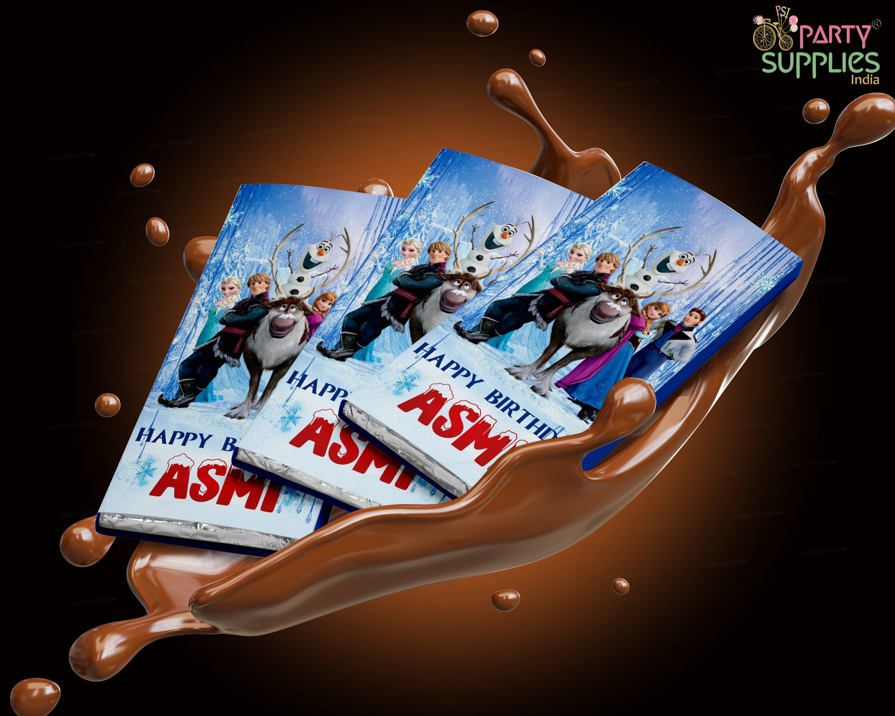 Frozen Theme Home Made Chocolate Return Gifts