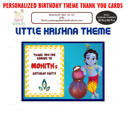 PSI Little Krishna Theme Thank You Card