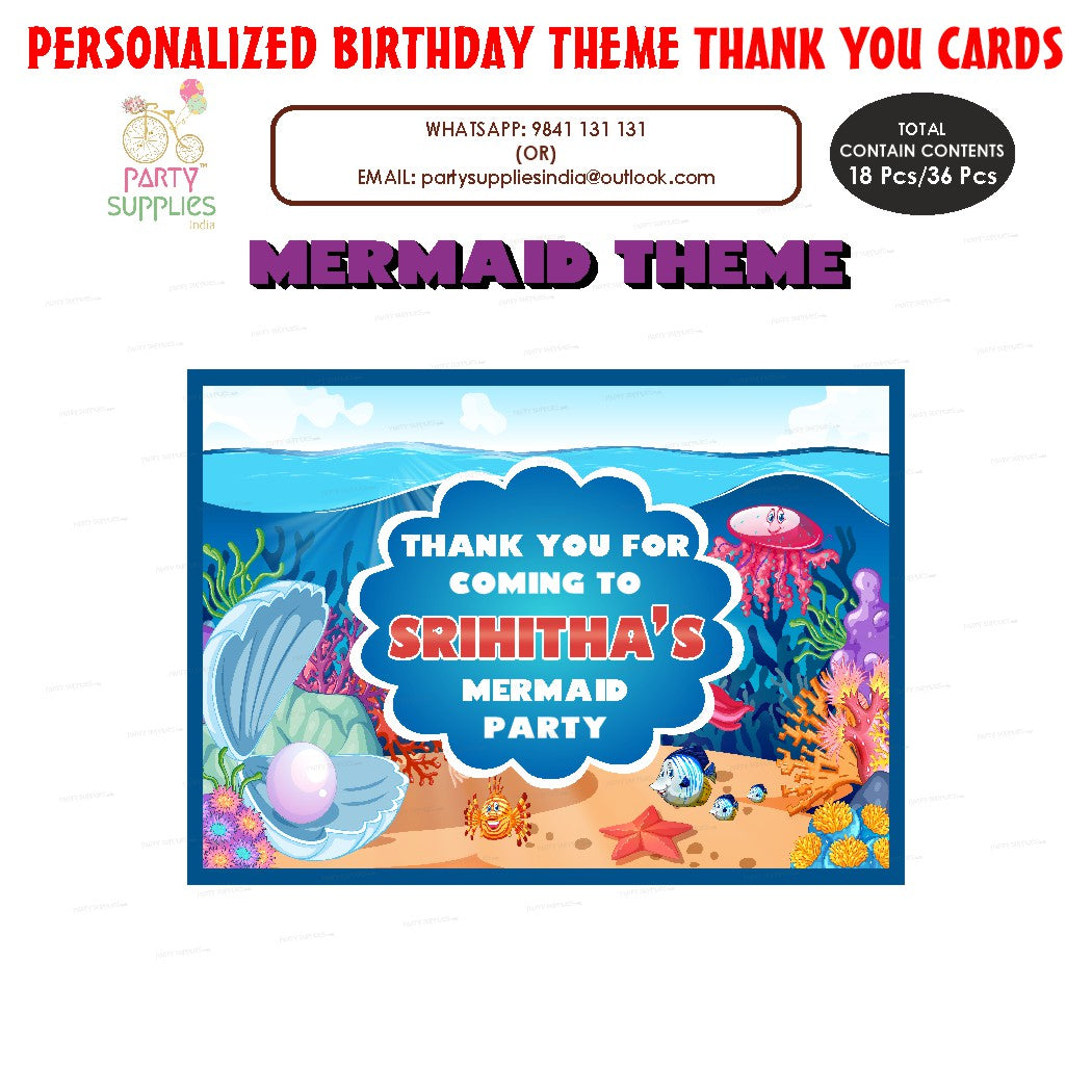 Mermaid Theme Thank You Card