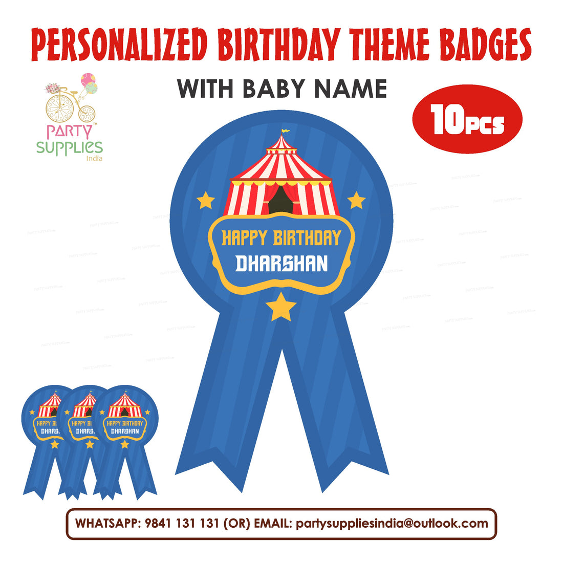 Circus Theme Badges