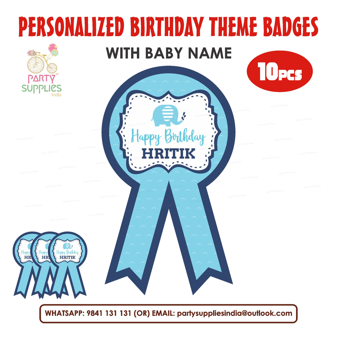 Blue Elephant Theme Badges