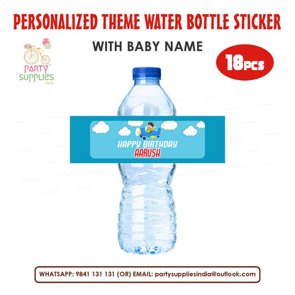 Aeroplane Theme Water Bottle Sticker