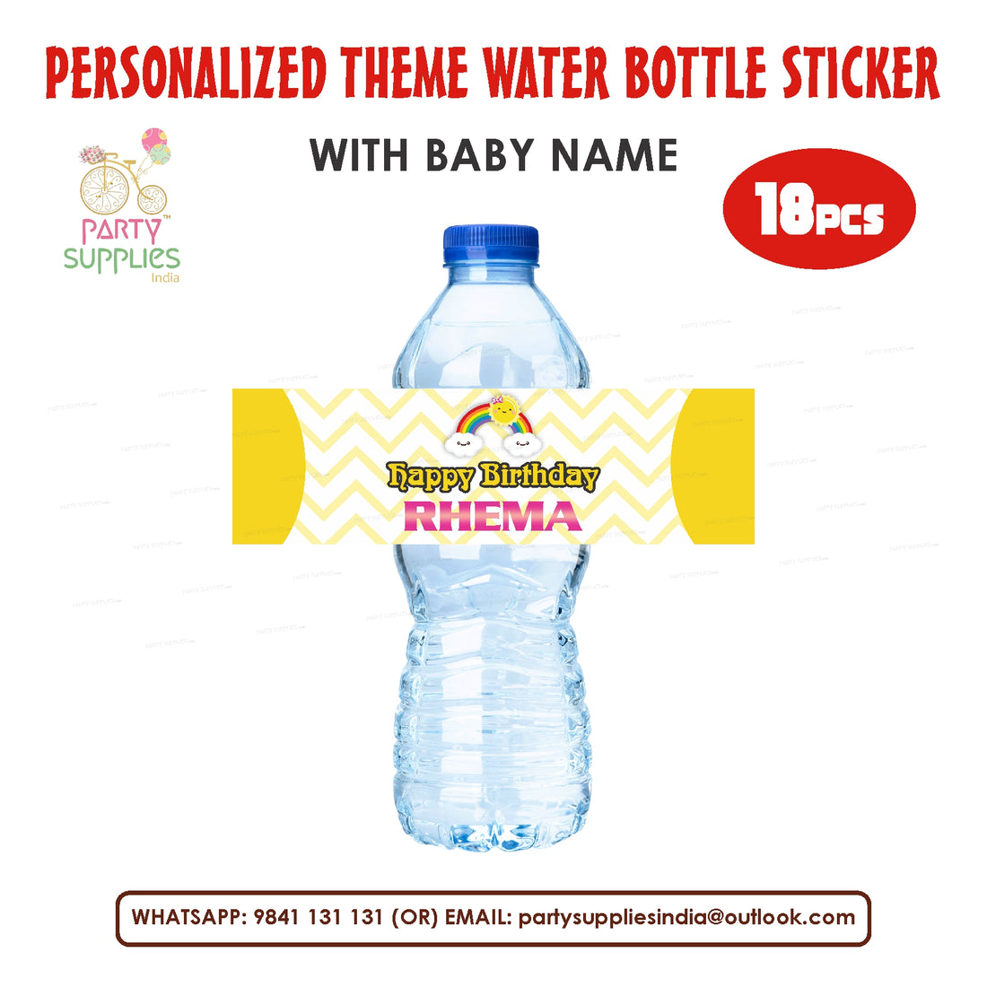 Sunshine Girl Theme Water Bottle Sticker