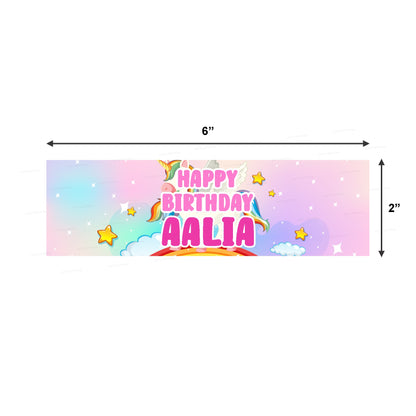 Unicorn Theme Water Bottle Sticker