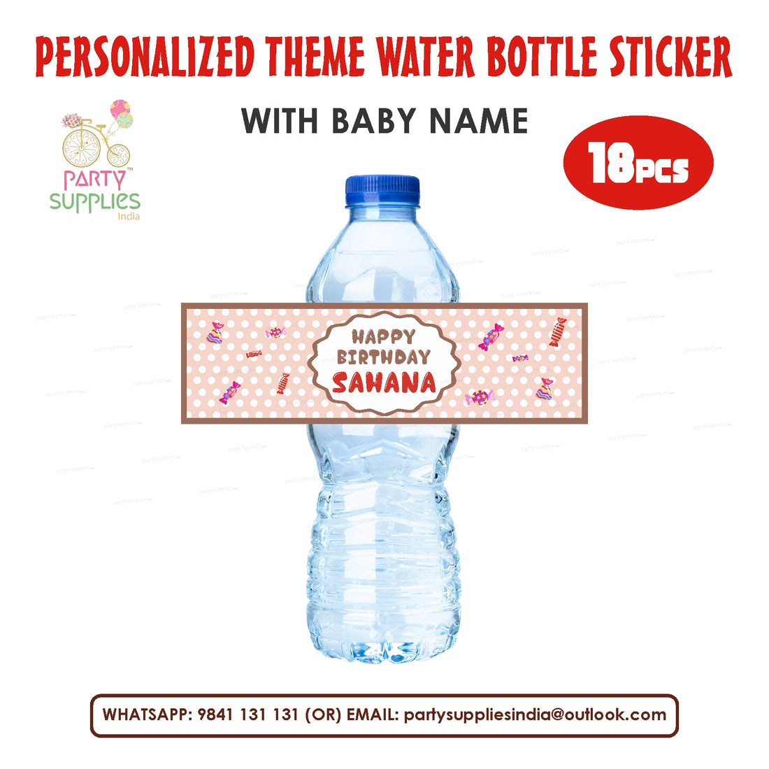 PSI Candy Theme Water Bottle Sticker