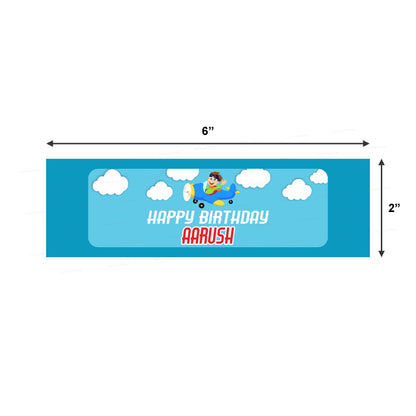 Aeroplane Theme Water Bottle Sticker