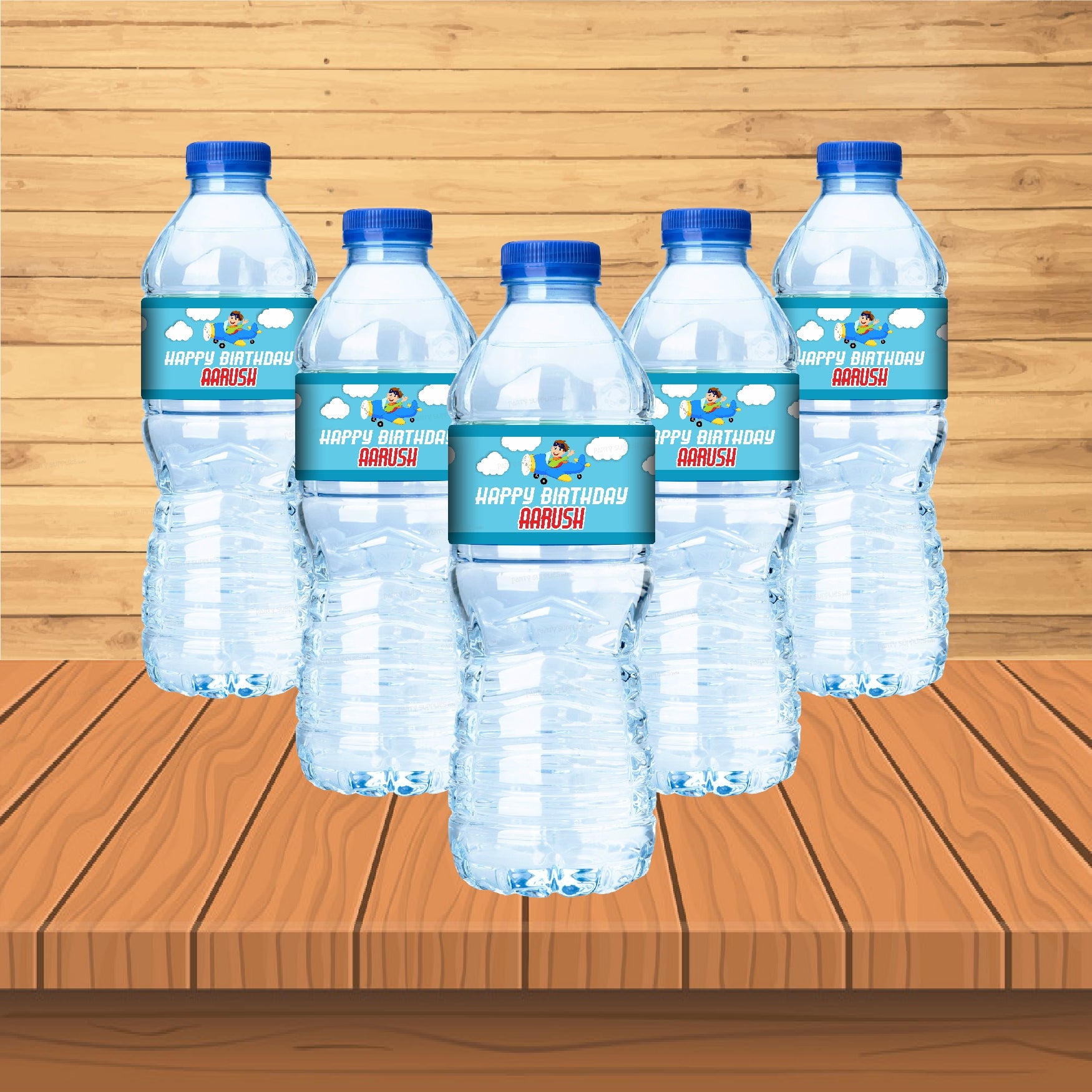 Aeroplane Theme Water Bottle Sticker
