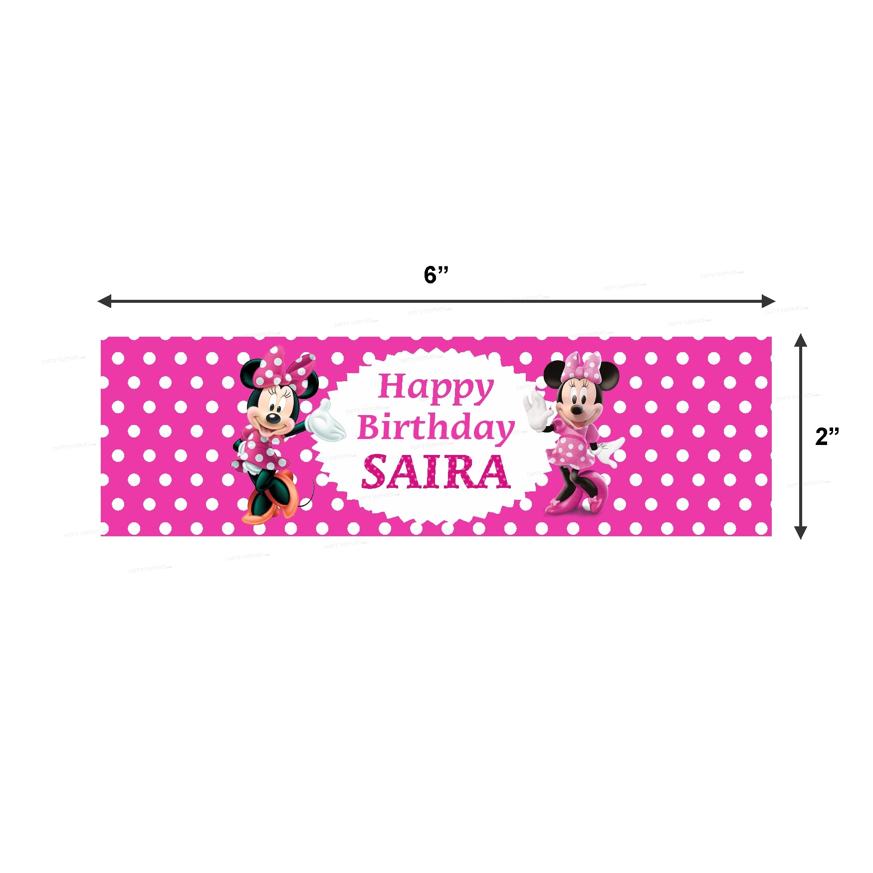 Minnie Mouse Theme Water Bottle Sticker