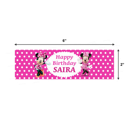 Minnie Mouse Theme Water Bottle Sticker