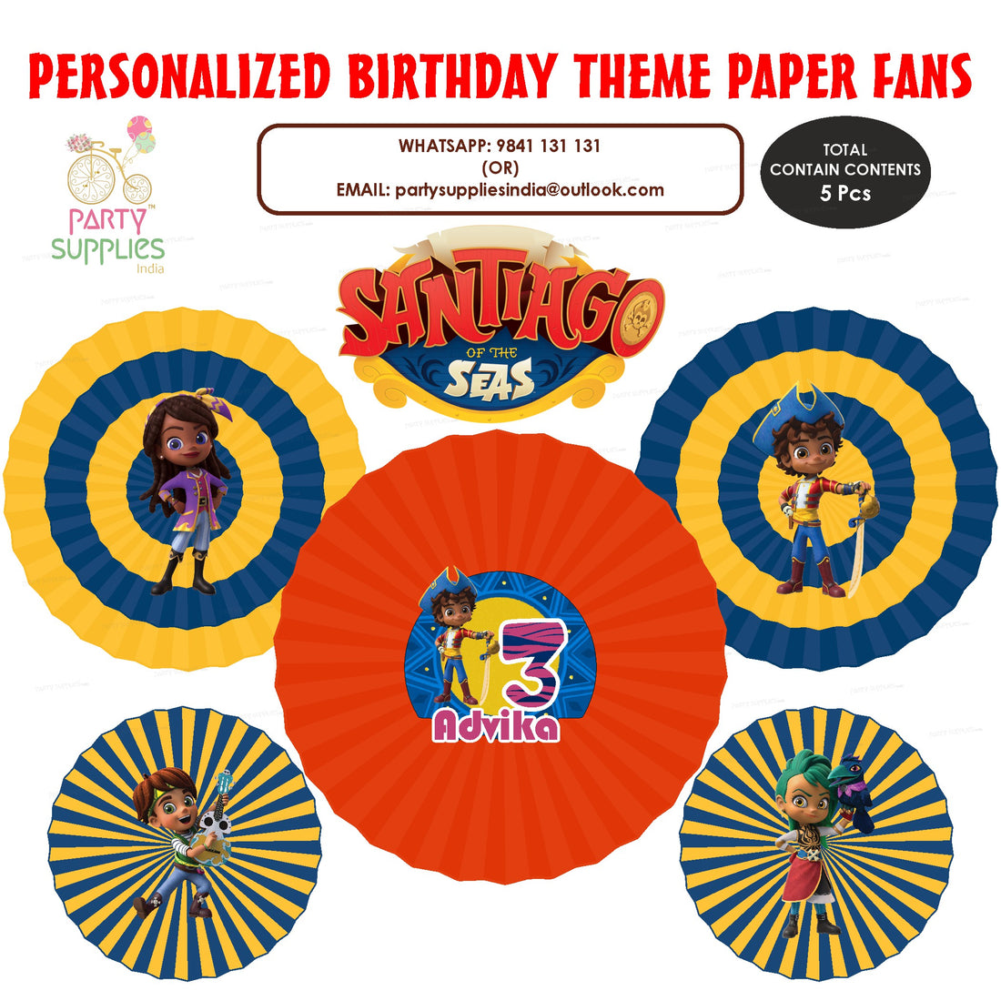 Santiago Theme Paper Fan
