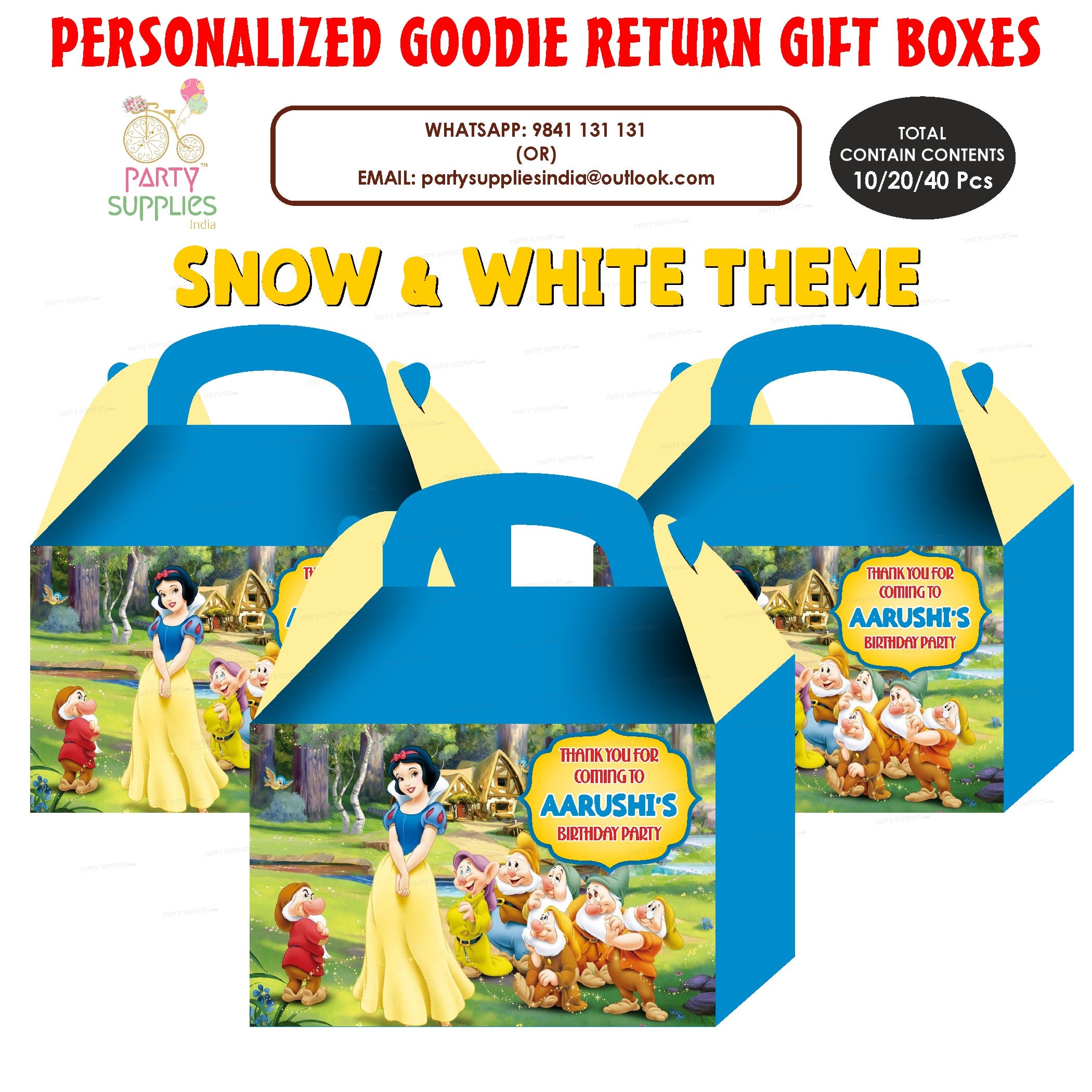 Snow and White Theme Goodie Return Gift Boxes