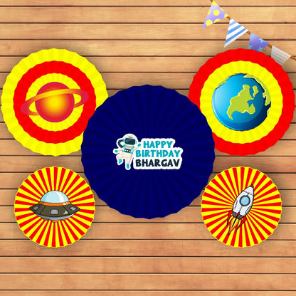 Space Theme Paper Fan