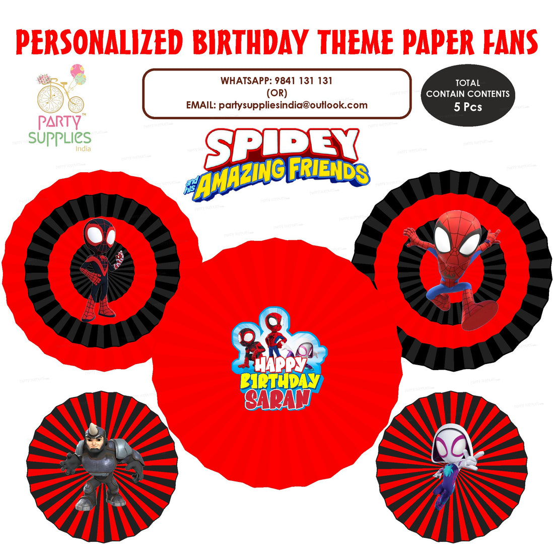Spidey and his Amazing Friends Theme Paper Fan