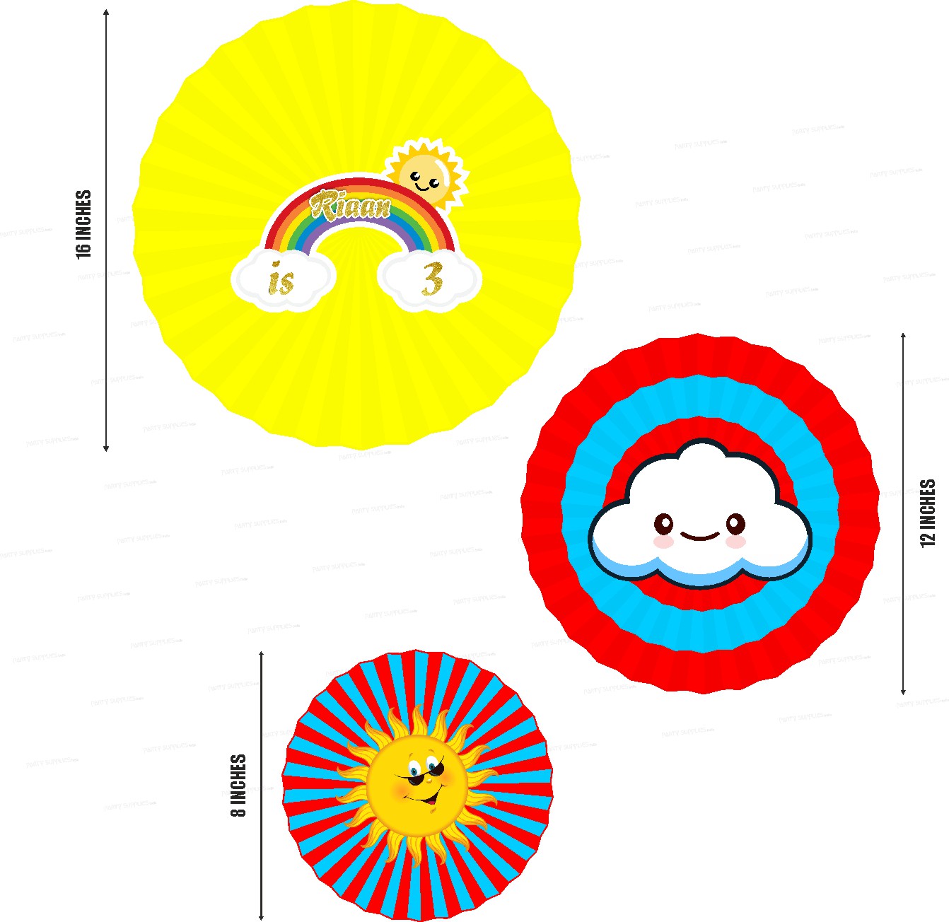 Sunshine Theme Boy Paper Fan