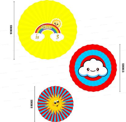 Sunshine Theme Boy Paper Fan